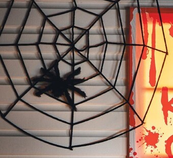 Woolworths Halloween large spider web hanging decoration offer