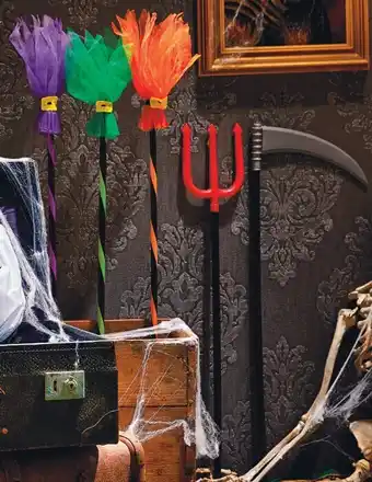 Woolworths Halloween dress up accessories 90cm witches’ broom or weapon – assorted offer