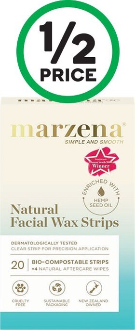 Marzena natural facial wax strips pk 20