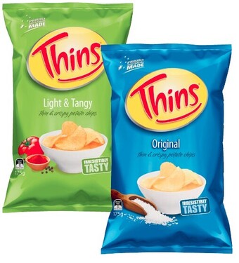 Coles Thins potato chips 150g-175g offer