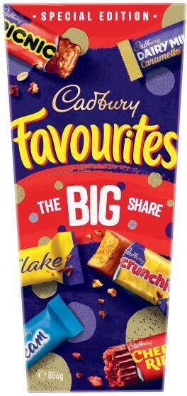 Coles Cadbury favourites boxed chocolate 886g offer