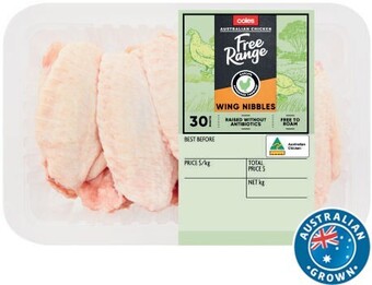 Coles Coles free range rspca approved chicken wing nibbles offer