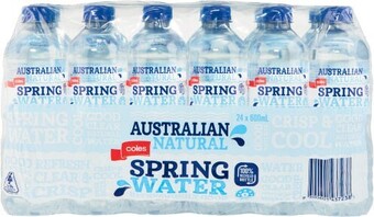 Coles Coles spring water 24x600ml offer