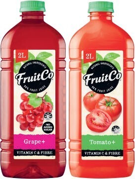 Coles Fruit co+ juice 2 litre offer