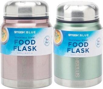 Coles Smash blue stainless steel food flask 500ml offer