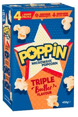 Coles Poppin microwave popcorn 400g offer