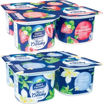 Coles Dairy farmers thick & creamy yoghurt 4x110g offer
