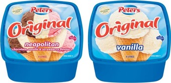 Coles Peters original ice cream 4 litre offer