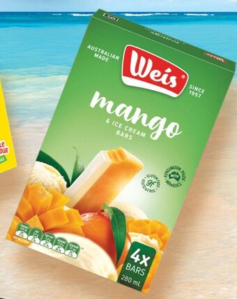 Coles Weis bars 4 pack 280ml offer
