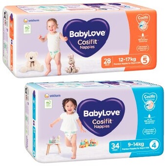 Coles Babylove cosifit bulk nappies 26 pack-48 pack offer
