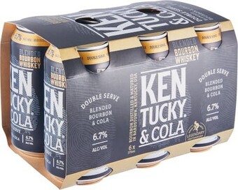 Coles Kentucky bourbon double serve & cola cans 6x375ml offer