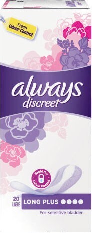 Always discreet long plus liners for sensitive bladder 20 pack