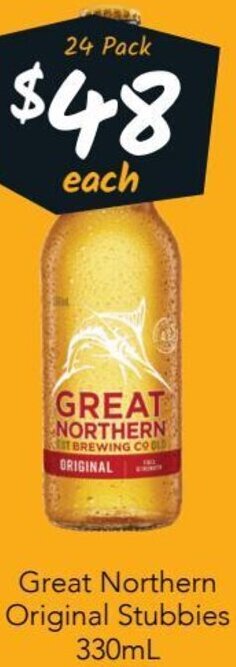 Cellarbrations Great Northern Original Stubbies 330ml offer