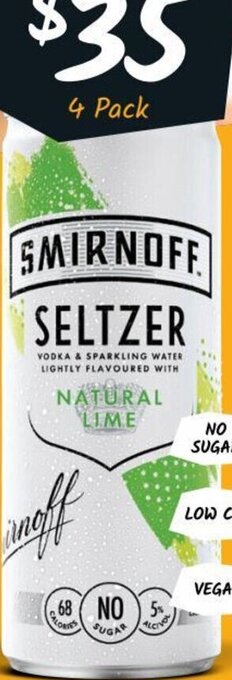 Cellarbrations Smirnoff Seltzer 5% Range Cans 250ml offer