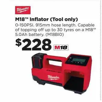 Repco Milwaukee m18 inflator (tool only) offer
