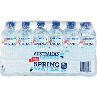 Coles Coles spring water 24x600ml offer