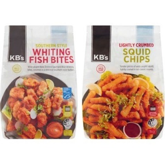 Coles Kb's squid chips or battered bites 1kg offer