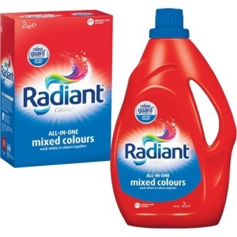 Coles Radiant laundry liquid 2 litre or powder 2kg offer