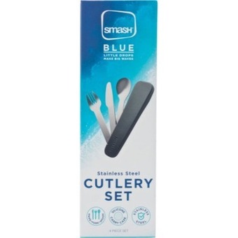 Coles Smash blue stainless steel cutlery set offer