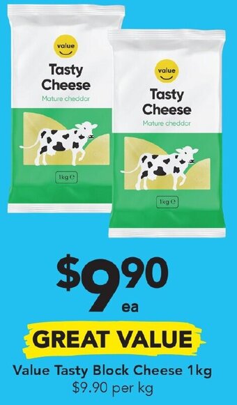 Drakes Value Tasty Block Cheese 1Kg offer