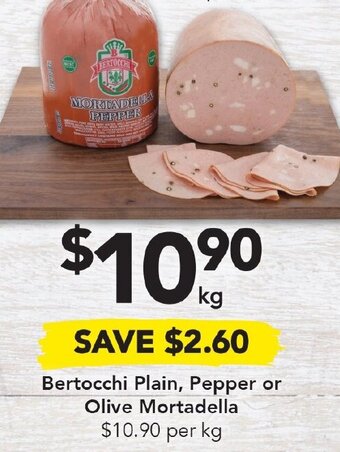 Drakes Bertocchi Plain, Pepper Or Olive Mortadella offer