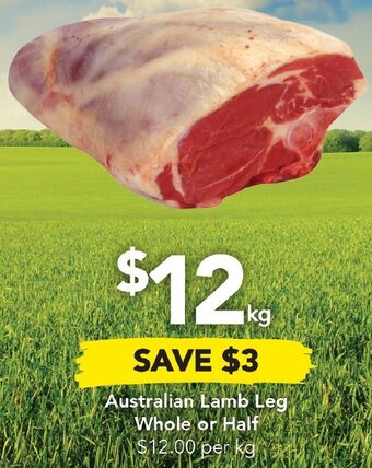 Drakes Australian Lamb Leg Whole Or Half offer