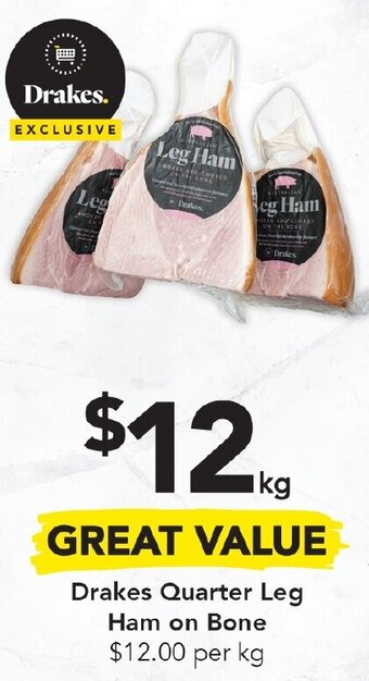 Drakes Drakes Quarter Leg Ham On Bone offer