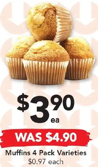 Drakes Muffins 4 Pack Varities offer
