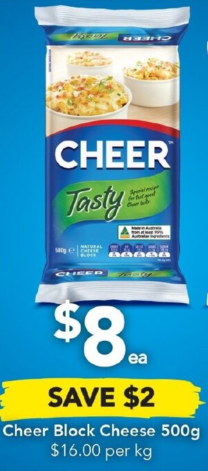 Drakes Cheer Block Cheese 500g offer