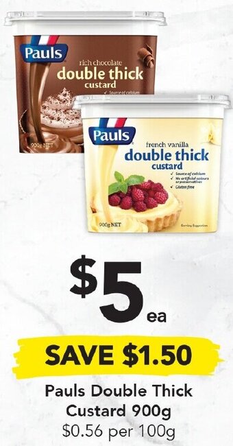 Drakes Pauls Double Thick Custard 900g offer