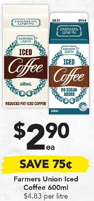 Drakes Farmers Union Iced Coffee 600ml offer