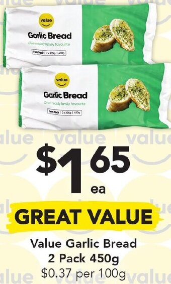 Drakes Value Garlic Bread 2 Pack 450g offer