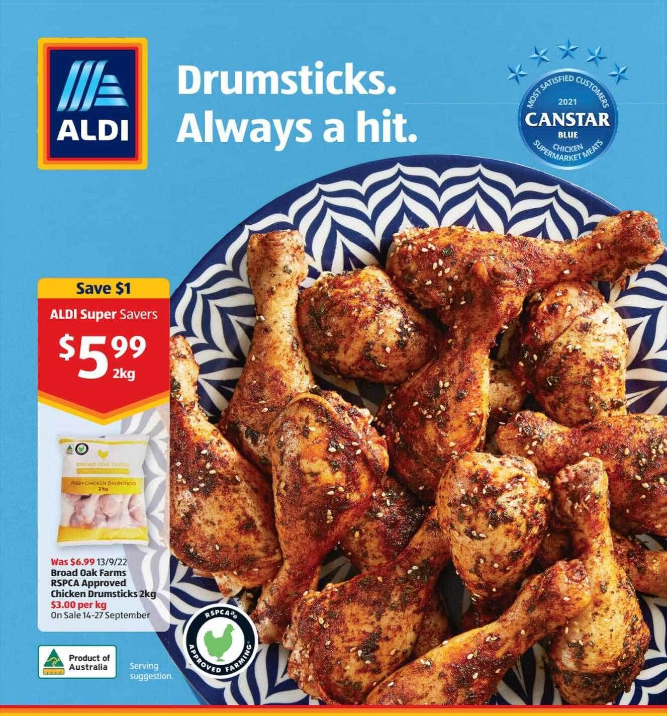 Canstar chicken drumsticks offer at ALDI