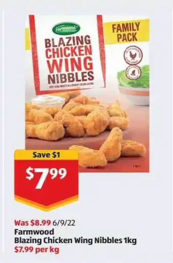 ALDI Farmwood blazing chicken wing nibbles offer