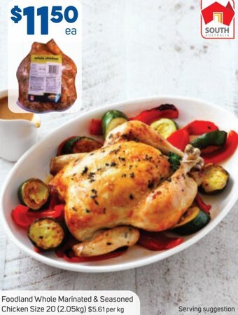 Foodland Foodland Whole Marinated & Seasoned Chicken Size 20 offer