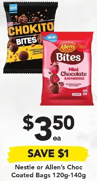 Drakes Nestle or Allen's Choc Coated Bags 120g-140g offer