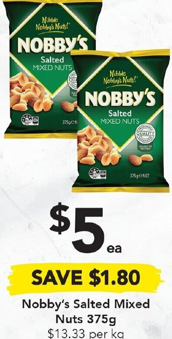 Drakes Nobby's Salted Mixed Nuts 375g offer