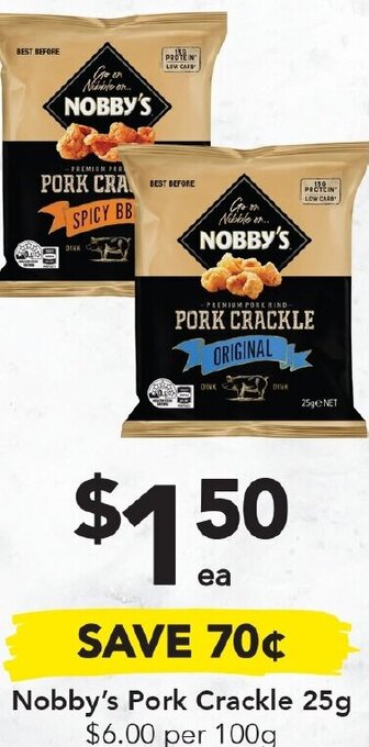 Drakes Nobby's Pork Crackle 25g offer