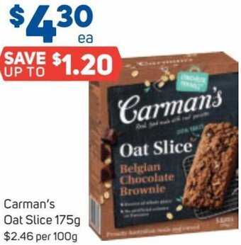 Foodland Carman's Oat Slice 175g offer