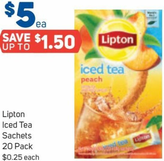 Lipton Iced Tea Sachets 20 Pack offer at Foodland