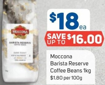 Foodland Moccona Barista Reserve Coffee Beans 1Kg offer