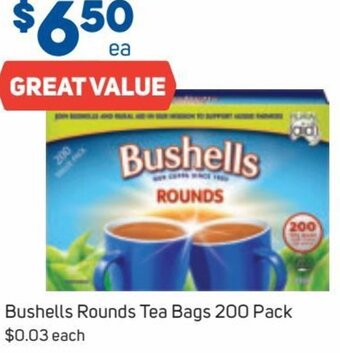 Bushells Rounds Tea Bags 200 Pack