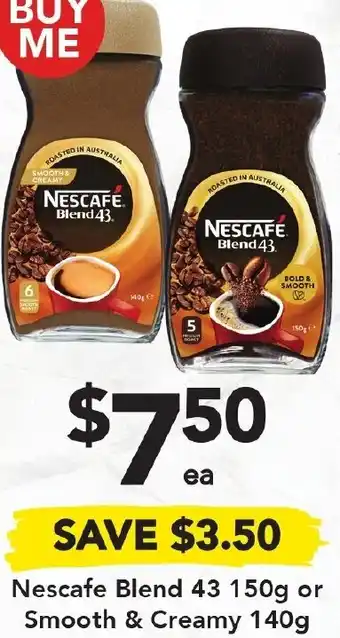 Drakes Nescafe Blends 43 150g or Smooth & Creamy 140 g offer
