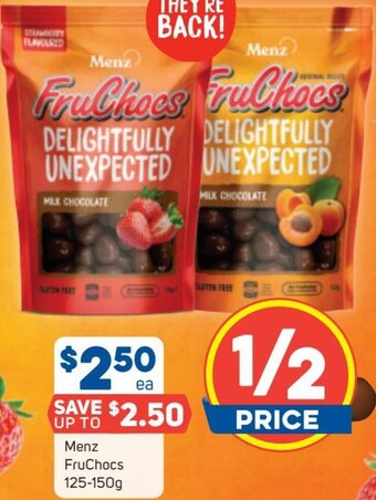 Foodland Menz FruChocs 125-150g offer