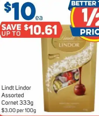Foodland Lindt Lindor Assorted Cornet 333g offer