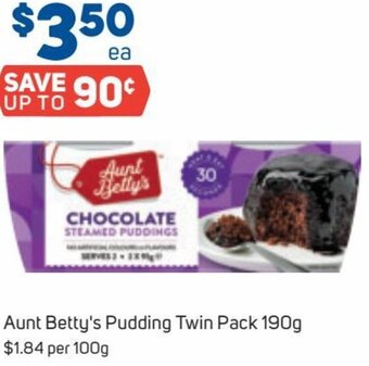 Foodland Aunt Betty's Pudding Twin Pack 190g offer