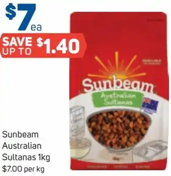 Foodland Sunbeam Australian Sultanas 1Kg offer