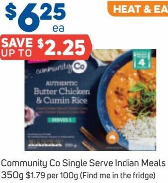 Foodland Community Co Single Serve Indian Meals 350g offer