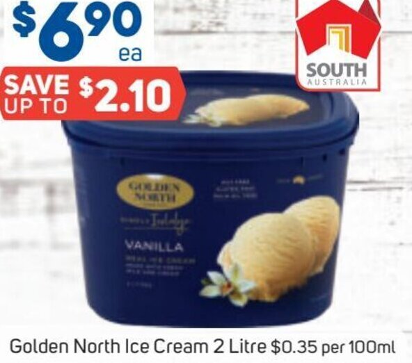 Golden North Ice Cream 2 Litre offer at Foodland
