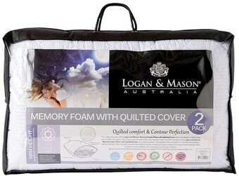 Spotlight Logan & mason memory foam standard pillow with quilted cover offer
